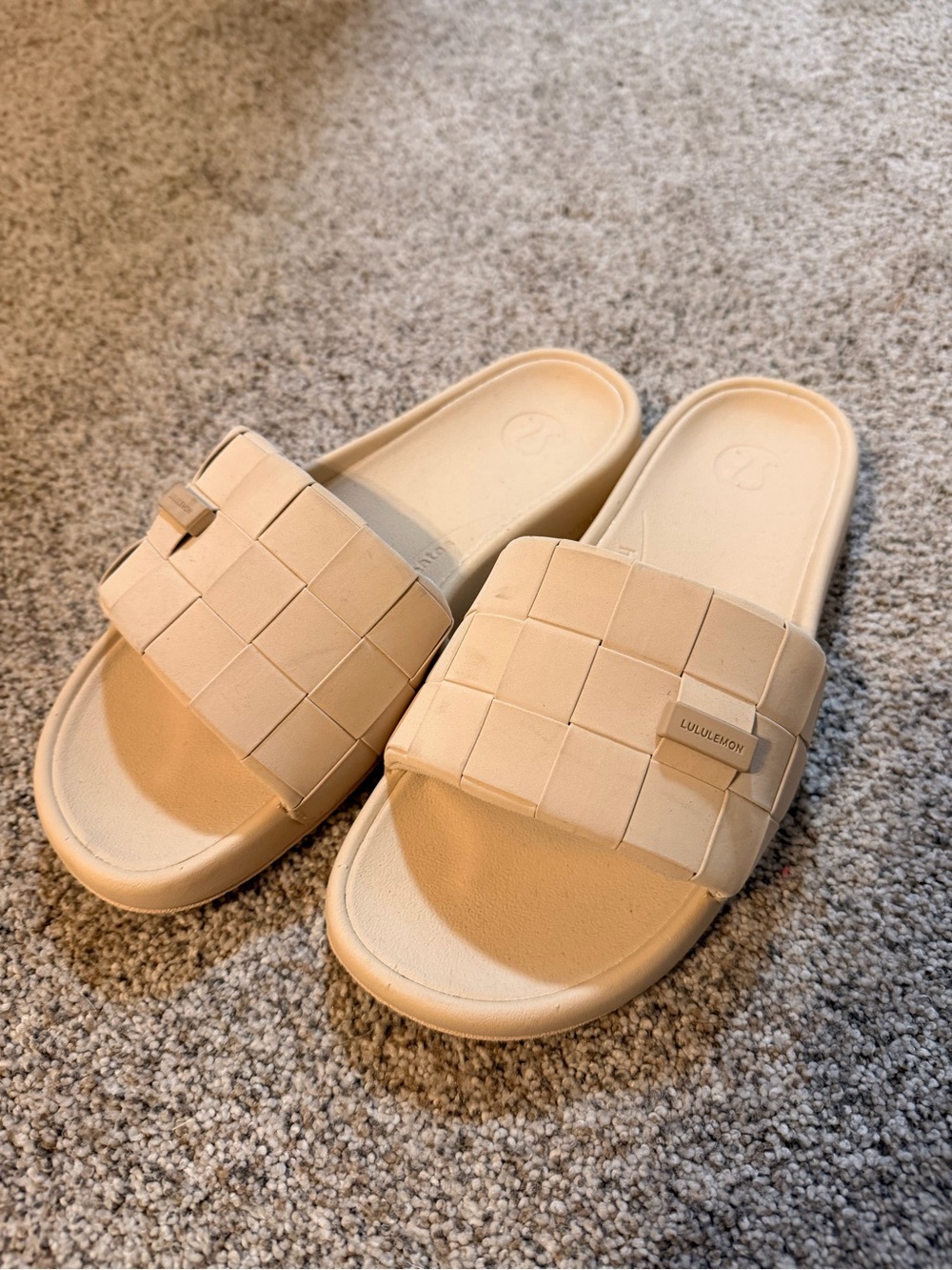 lululemon athletica Nude Woven Slide Sandals